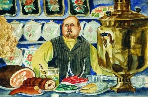 Самовар на картине Кустодиева.